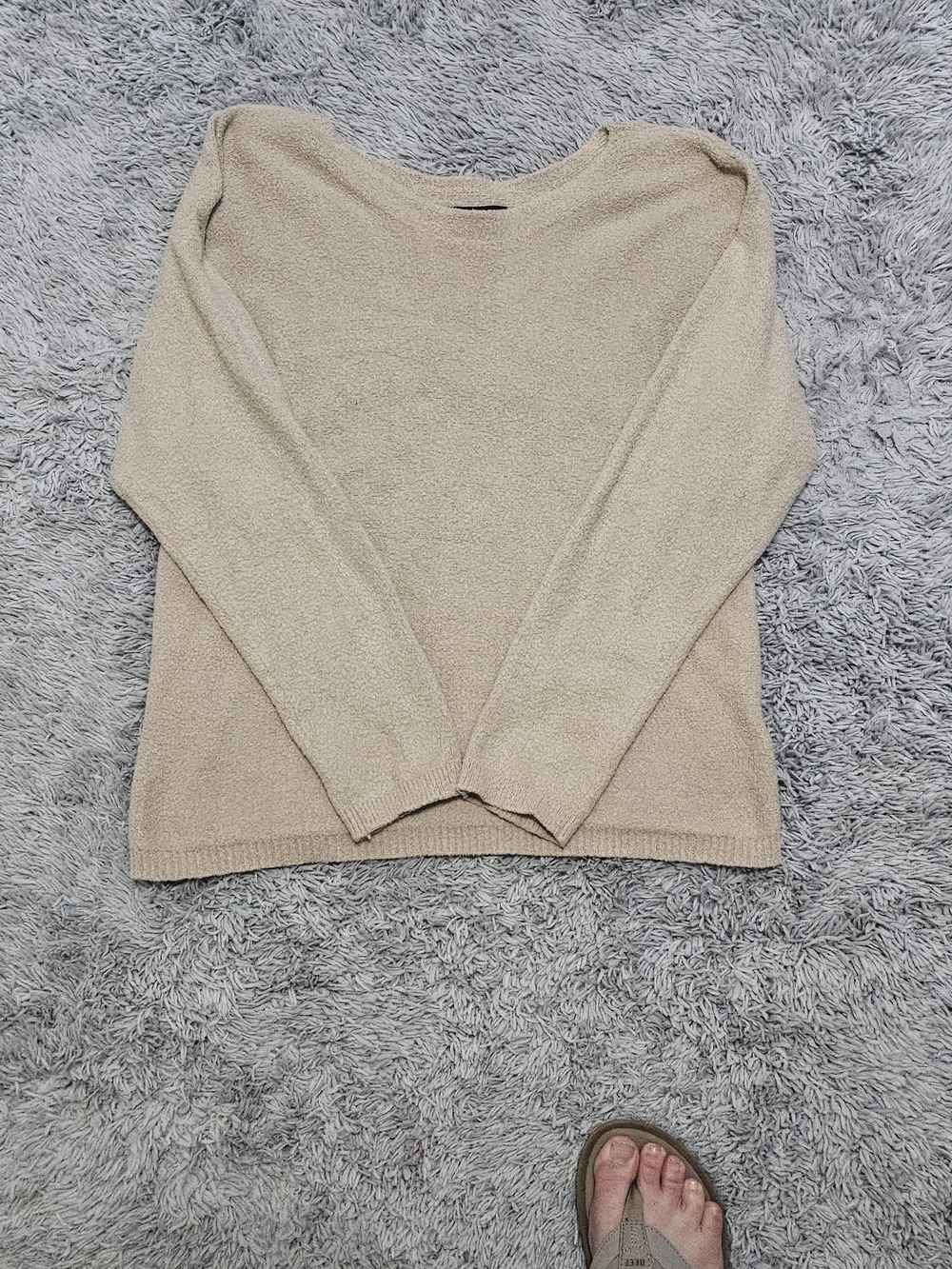 Rachel Zoe Scoop Neck Pullover Sweater in Beige Sz XL fits M-Lg